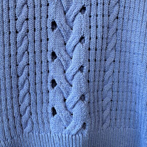 On 34th Sweater Crewneck Fisherman Cable Knit Sweater NWT Pullover Preppy Sail - Picture 6 of 14